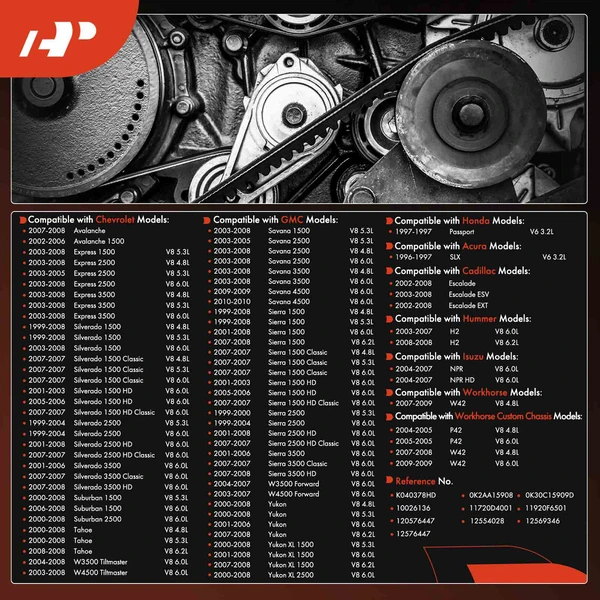 37.89 Inch Serpentine Belt for 2002-2008 Cadillac Escalade EXT