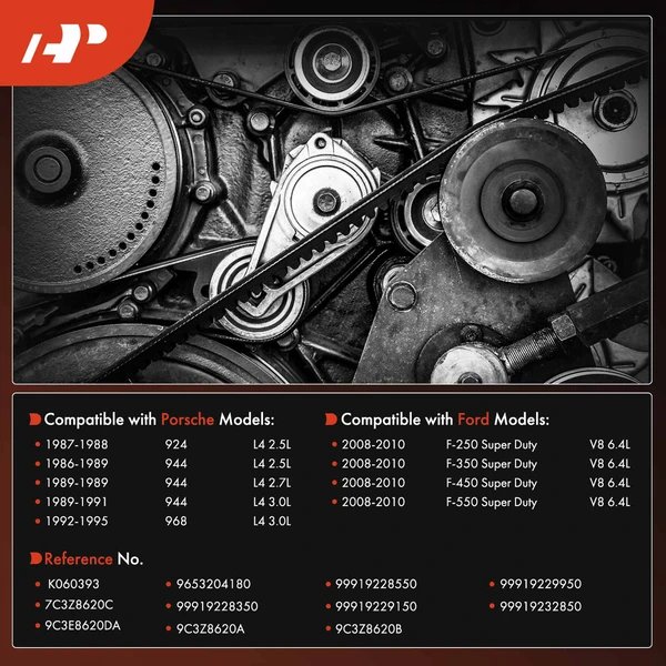 39.31 inch Serpentine Belt for Ford F-250 F-350 F-450 F-550 Super Duty 08-10 Porsche