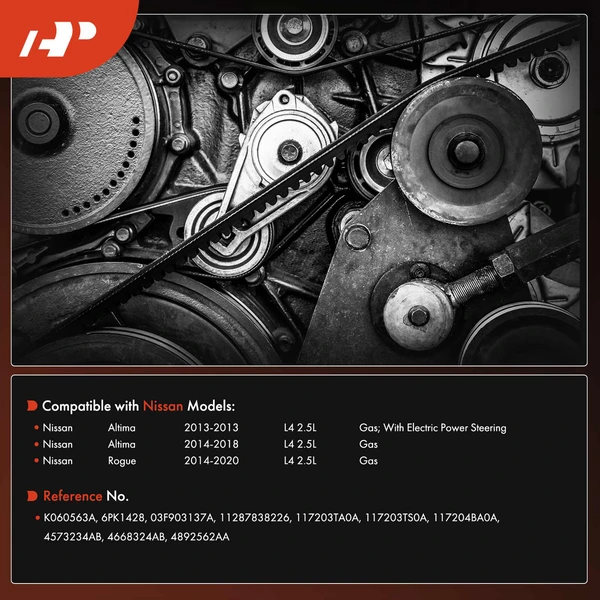 56.26 Inch Serpentine Belt for Nissan Altima 2013-2018 Rogue 2014-2020 L4 2.5L