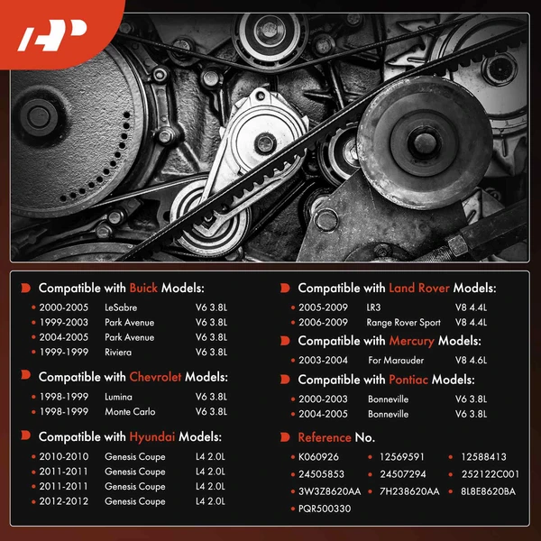 92.5 Inch Serpentine Belt for Buick Chevrolet Hyundai Land Rover Mercury Pontiac