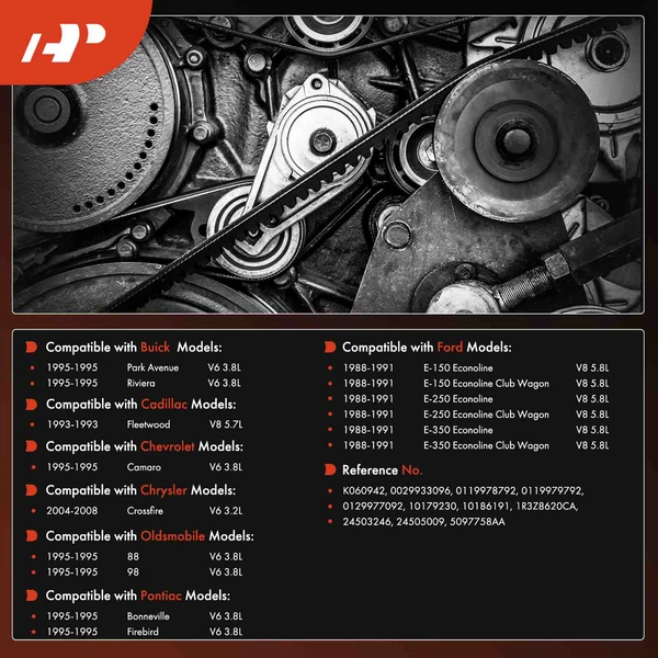 94.19 Inch Serpentine Belt for Ford E-150 Econoline Chevy Camaro Buick Chrysler