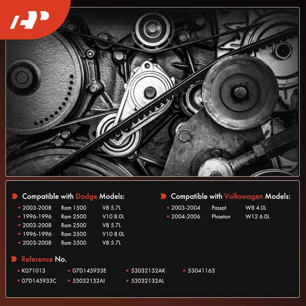 101.26 Inch Serpentine Belt for Dodge Ram 1500 2500 3500 Volkswagen Passat Phaeton