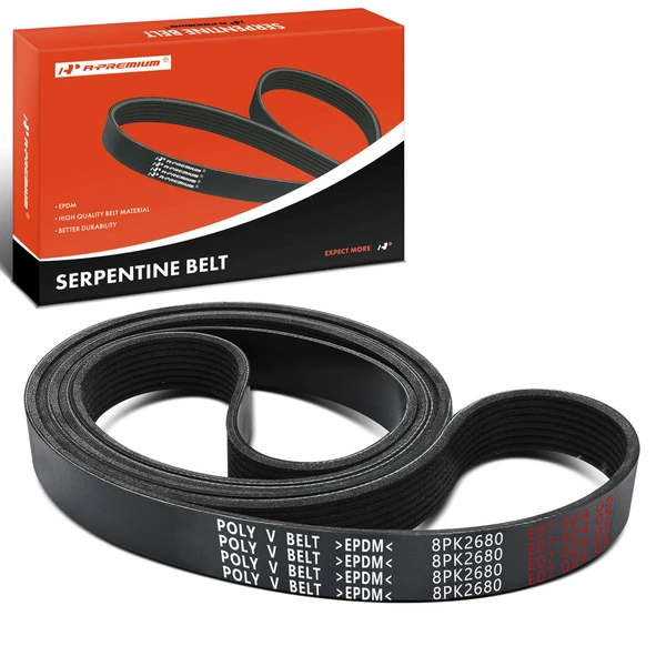 105.52 Inch Serpentine Belt 8-Rib for 2011-2012 Freightliner M2 112