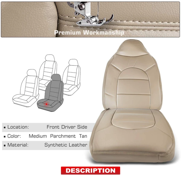 Front Driver Seat Cover for Ford F-250 F-350 F450 Super Duty 00-01 Lariat Model