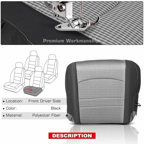 Front Driver Seat Cover for Dodge Ram 1500 2500 2009-2010 Ram 2500 2010-2012