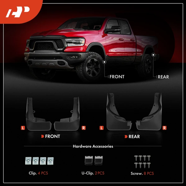 4 Pcs Front & Rear Mud Flaps Splash Guards Fender for Audi Q3 2019-2024