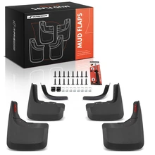 6 Pcs Front & Rear Black Splash Guards for 2019-2025 Chevrolet Silverado 1500