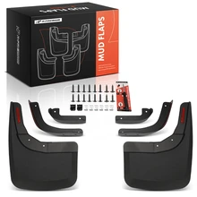 6 Pcs Front & Rear Black Splash Guards for 2019-2025 Chevrolet Silverado 1500