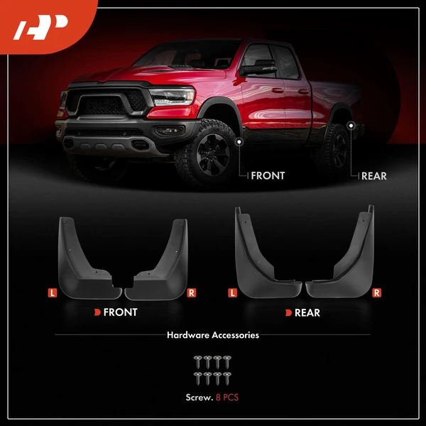 4x Front & Rear Splash Guards Mud Flaps for Ford Fiesta 2011-2019 Exc. ST Model