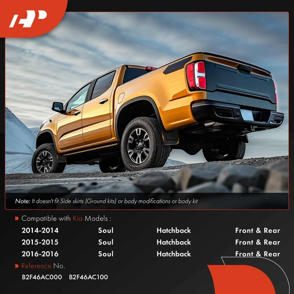 4 Pcs Front & Rear Mud Flaps Splash Guards Fender for Kia Soul 2014-2016 Hatchback