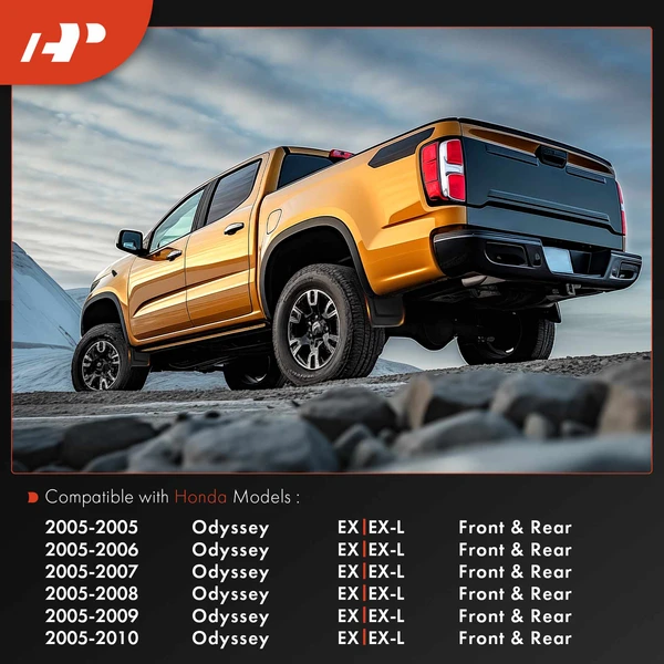 4 Pcs Front & Rear Splash Guards Mud Flaps for Honda Odyssey EX EX-L 2005-2010