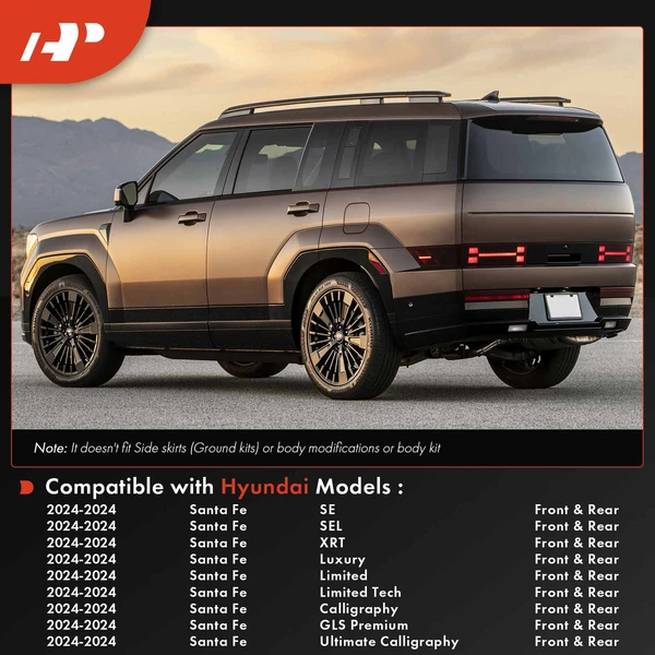 4 Pcs Front & Rear Mud Flaps Splash Guards Fender for Hyundai Santa Fe 2024