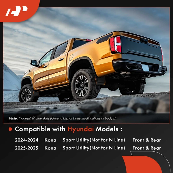 4 Pcs Front & Rear Mud Flaps Splash Guards Fender for Hyundai Kona 2024-2025 SUV