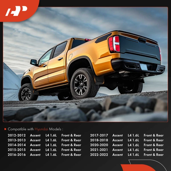 4 Pcs Front & Rear Splash Guards Mud Flaps for Hyundai Accent 2012-2022 1.6L