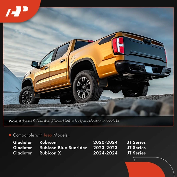 4 Pcs Front & Rear Mud Flaps Splash Guards Fender for Jeep Gladiator JT 2022-2024 Rubicon