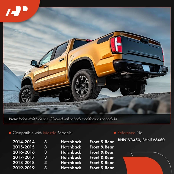 4 Pcs Front & Rear Splash Guards Mud Flaps for Mazda 3 2014-2019 Hatchback