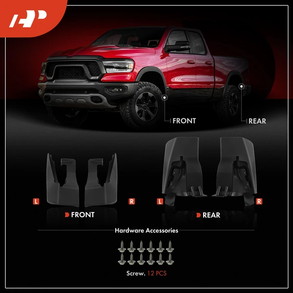 4 Pcs Front & Rear Mud Flaps Splash Guards Fender for Benz Sprinter 2006-2017 VW