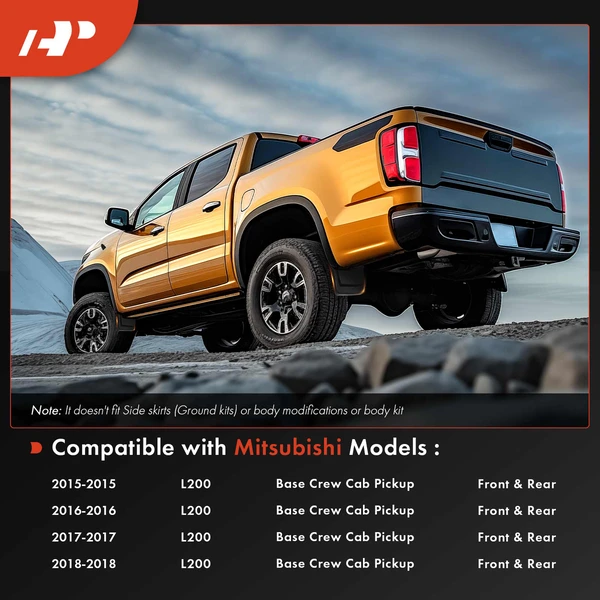 4 Pcs Front & Rear Mud Flaps Splash Guards Fender for Mitsubishi L200 15-18 Pickup