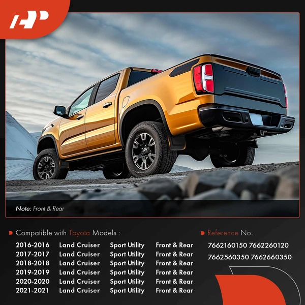 4 Pcs Front & Rear Splash Guards Mud Flaps for Toyota Land Cruiser 2016-2021