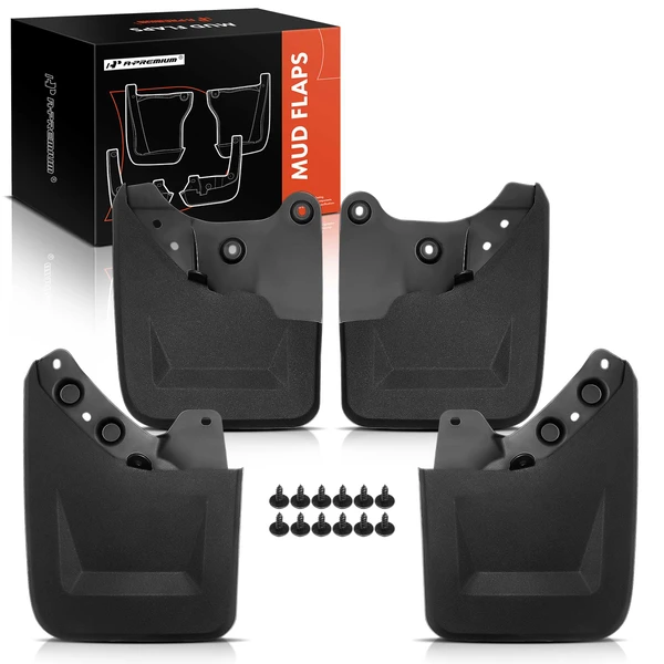 4 Pcs Front & Rear Black Splash Guards Mud Flaps PP+TPO for Toyota Tacoma 2024