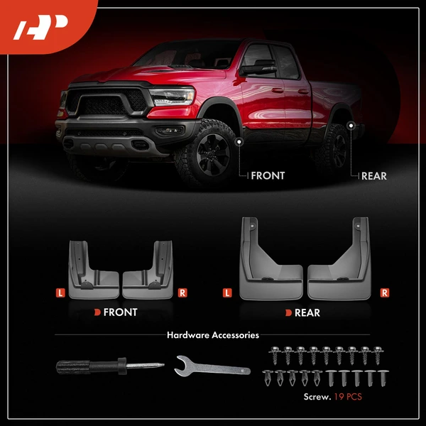 4 Pcs Front & Rear Splash Guards Mud Flaps for Toyota Grand Highlander 2024-2025