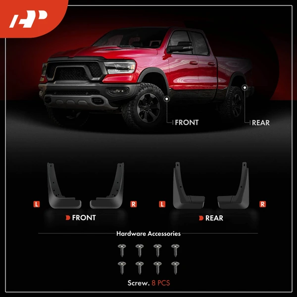 4 Pcs Front & Rear Mud Flaps Splash Guards for Audi A3 Hatchback 2015-2019