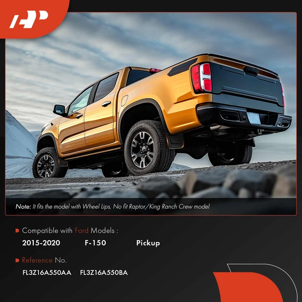 4 Pcs Front & Rear Mud Flaps Splash Guards With Fender Flares for Ford F-150 2015-2020