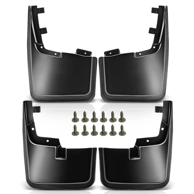 4 Pcs Front & Rear Mud Flaps Splash Guards without Fender Flares