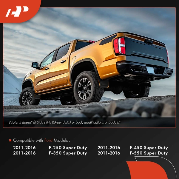 4 Pcs Front & Rear Mud Flaps Splash Guards without Fender Flares for Ford F-250 F-350 F-450 Super Duty 2011-2016