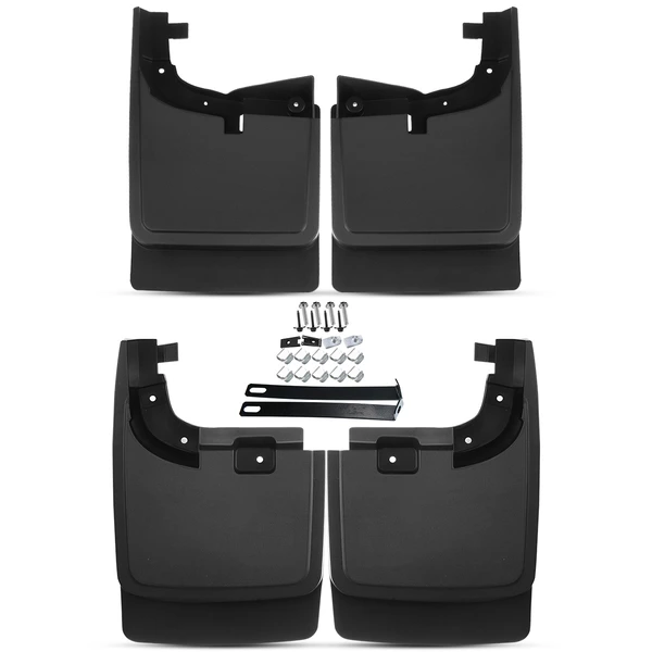 4 Pcs Front & Rear Mud Flaps Splash Guards without Fender Flares for 2017-2018 Ford F-350 Super Duty