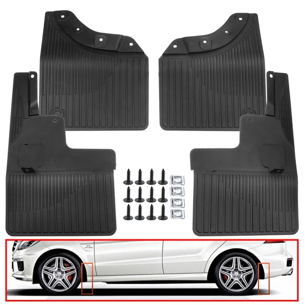4 Pcs Front & Rear Mud Flaps Splash Guards for Mercedes-Benz W166 GLE350 GLE450 19-21