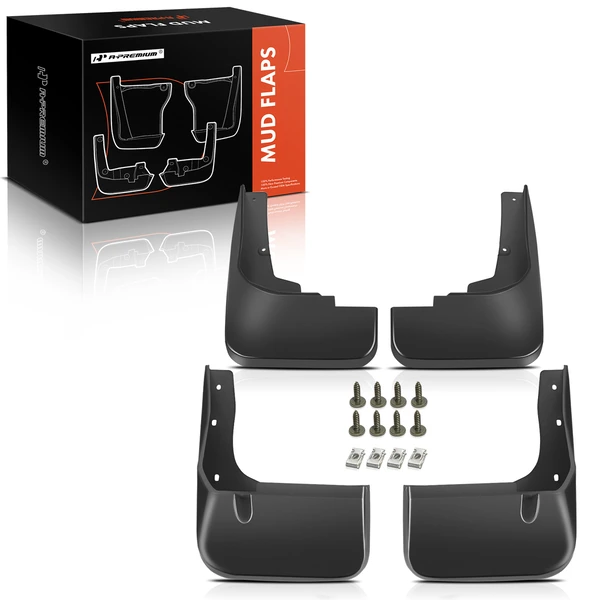 4 Pcs Front & Rear Mud Flaps Splash Guards without Fender Flares for 2011-2013 Toyota Highlander