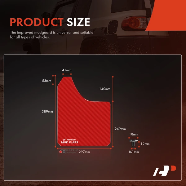 2 Pcs Front or Rear Splash Guards Mud Flaps for Car Pickup Truck Van