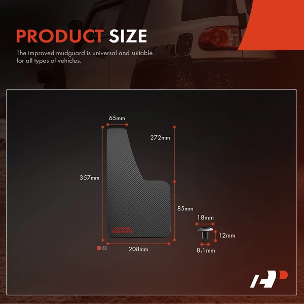 2 Pcs Front or Rear Splash Guards Mud Flaps for Chevy Audi BMW Honda