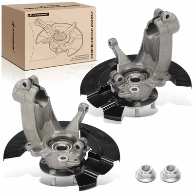 2 Pcs Front Driver & Passenger Steering Knuckle & Hub Bearing