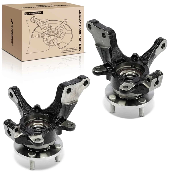 2 Pcs Front Steering Knuckle & Wheel Hub Bearing Assembly for Nissan Versa 2013-2019