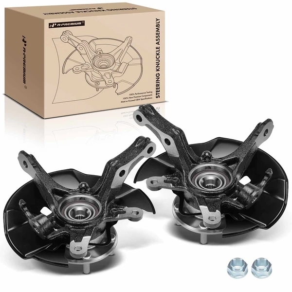 2 Pcs Front Driver & Passenger Steering Knuckle & Hub Bearing Assembly for 2012 Honda Civic