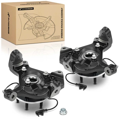 2 Pcs Front Steering Knuckle & Hub Bearing for Chevy Silverado 1500 GMC Cadillac