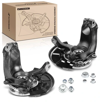 2 Pcs Front Steering Knuckle & Wheel Hub Bearing Assembly