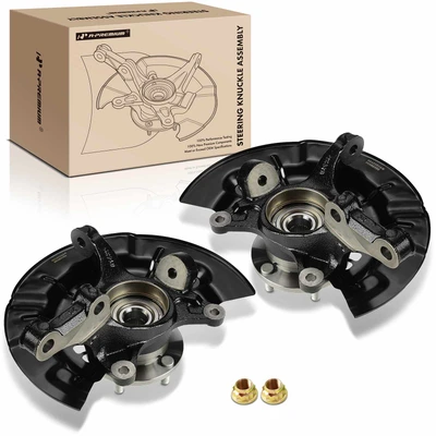 2 Pcs Front Steering Knuckle & Wheel Hub Bearing Assembly