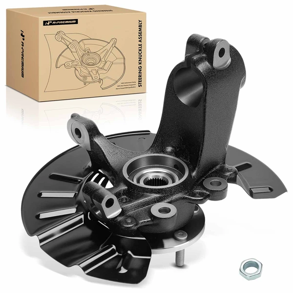 Front Driver Steering Knuckle & Hub Bearing for 2014-2018 Ford Focus