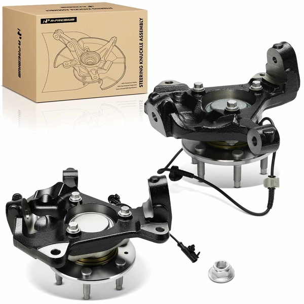 2 Pcs Front Steering Knuckle & Hub Bearing for 2007-2014 GMC Yukon XL 1500