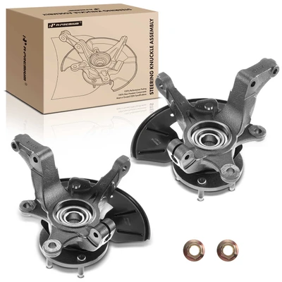 2 Pcs Front Steering Knuckle & Wheel Hub Bearing Assembly