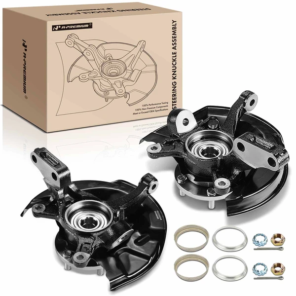 2 Pcs Front Steering Knuckle & Wheel Hub Bearing Assembly for Toyota Camry 97-01