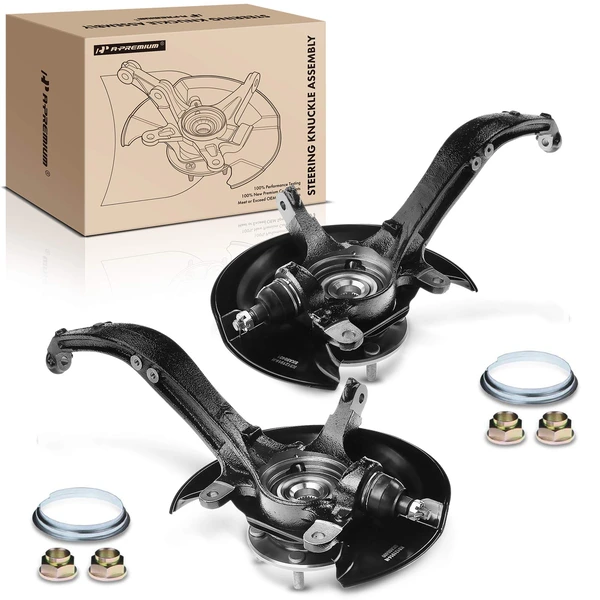 2 Pcs Front Steering Knuckle Assembly for 2003-2007 Honda Accord