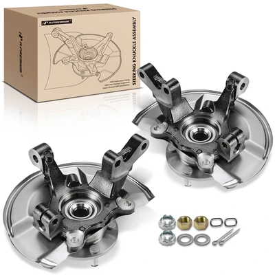 2 Pcs Front Steering Knuckle & Wheel Hub Bearing Assembly