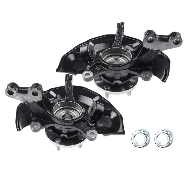 2 Pcs Front Steering Knuckle & Wheel Hub Bearing Assembly for Toyota Sienna 04-10
