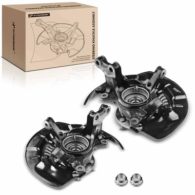 2 Pcs Front Steering Knuckle & Wheel Hub Bearing Assembly