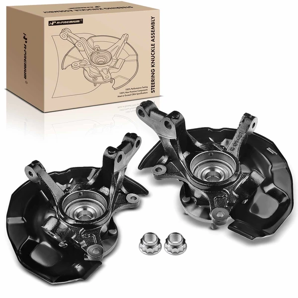 2 Pcs Front Steering Knuckle & Wheel Hub Bearing Assembly for 2004-2007 Toyota Highlander