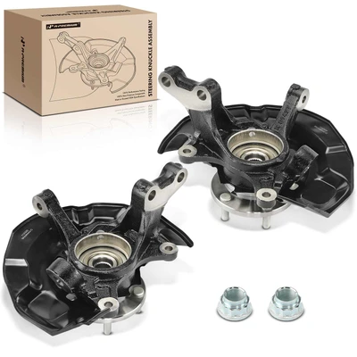 2 Pcs Front Steering Knuckle & Wheel Hub Bearing Assembly